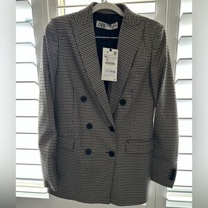 Zara Black Brown Cream Double Breasted Women’s Blazer